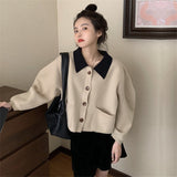 Women Knitted Cardigan Vintage Casual Loose Sweater