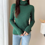 Women Pullover Sweater Slim Stretch Turtleneck