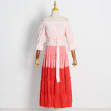 Bohemian Dress Vacation Style Splicing Stacked