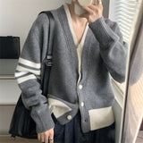 Women Knitted Cardigan Fake Two Pieces Fashion Sweater