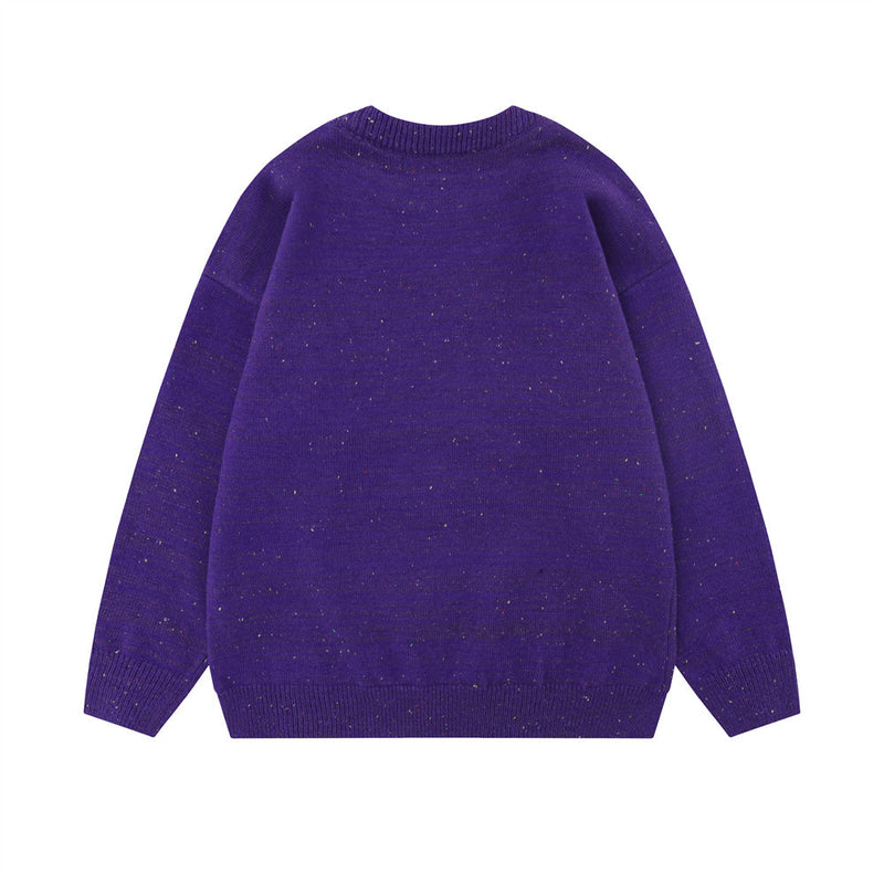 Men Sweater Niche Five-Pointed Star Crew Neck Sweater