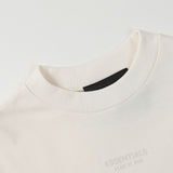 Fog Essentials T Shirts Spring Summer FOG Flocking Letter Crew Neck Short Sleeves