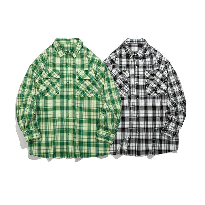 Unisex Shirt Plaid Loose Leisure