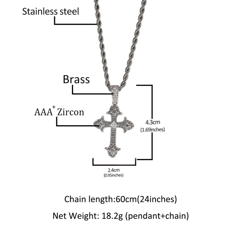 Jewelry Zircon Cross Necklace, Sweater Fashion Ins Crosses Spectrum St. Valentine's