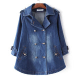 Women Trench Coat Loose Denim Cape Coat