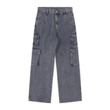Men Jeans Multi-Pocket Workwear Loose