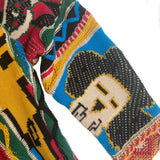 Kapital Sweater Vintage Hida Hehong Contrast Color Retro Ethnic Style Portrait Knitting Crew Neck Pullover Sweater