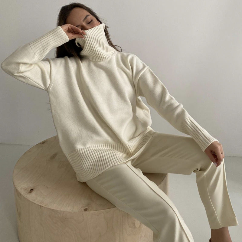 Women Work Business Casual Sweaters Knitted Loose Casual Turtleneck Sweater