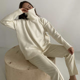 Women Work Business Casual Sweaters Knitted Loose Casual Turtleneck Sweater