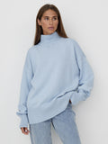 Women Work Business Casual Sweats Loose Turtleneck Sweater