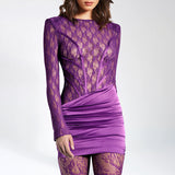 Women Dress Lace Sexy See-through Dress