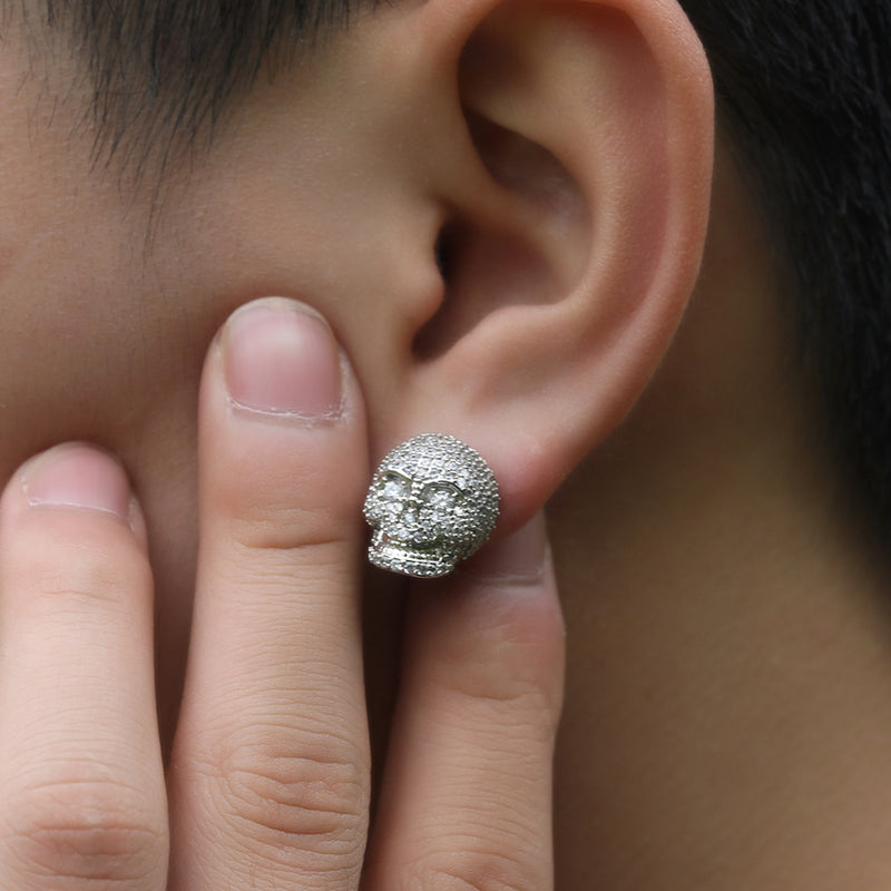 Earrings Zircon Skull Earrings Skull Spectrum
