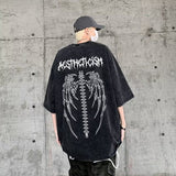 Men T Shirt Heavy Summer Loose plus Size Retro Distressed