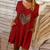 Valentine's Day Dress Loose V-neck Dress for Women