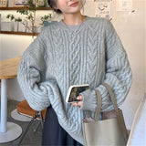 Women Pullover Sweater Vintage Loose Knit