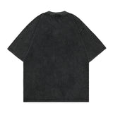 Men T-Shirt Portrait Distressed Loose Casual