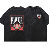 Brand Washed Vintage Graphic T Shrit High Street Fashion Men