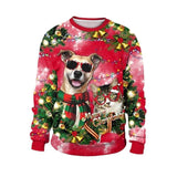 Black Christmas Sweater3d Printed Dogs and Cats Animal Christmas Leisure
