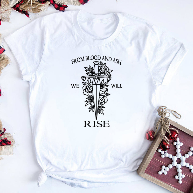 From Blood and Ash We Will Rise T-shirt FBAA Red