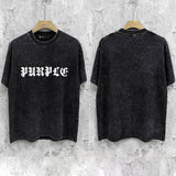 Purple Brand Distressed T Shirts Short Sleeve