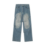 Men Jeans Pleated Loose Trendy