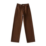 Women Jeans Loose Drooping Chocolate