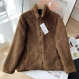 Women Hoodie Polar Fleece Solid Color Leisure Warm