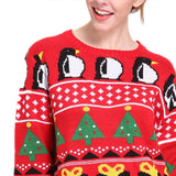 Ugly Christmas Sweater Women's Autumn and Winter Loose Pullover Snowflake Knitted Sweater