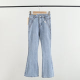 Women Jeans Slim Fit Elastic Stitching Bell-Bottom Pants
