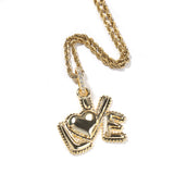 Jewelry Love Alphabet Pieces Hip Hop Diamond Pendant Necklace St. Valentine's Spectrum Alphabet Pieces Night light