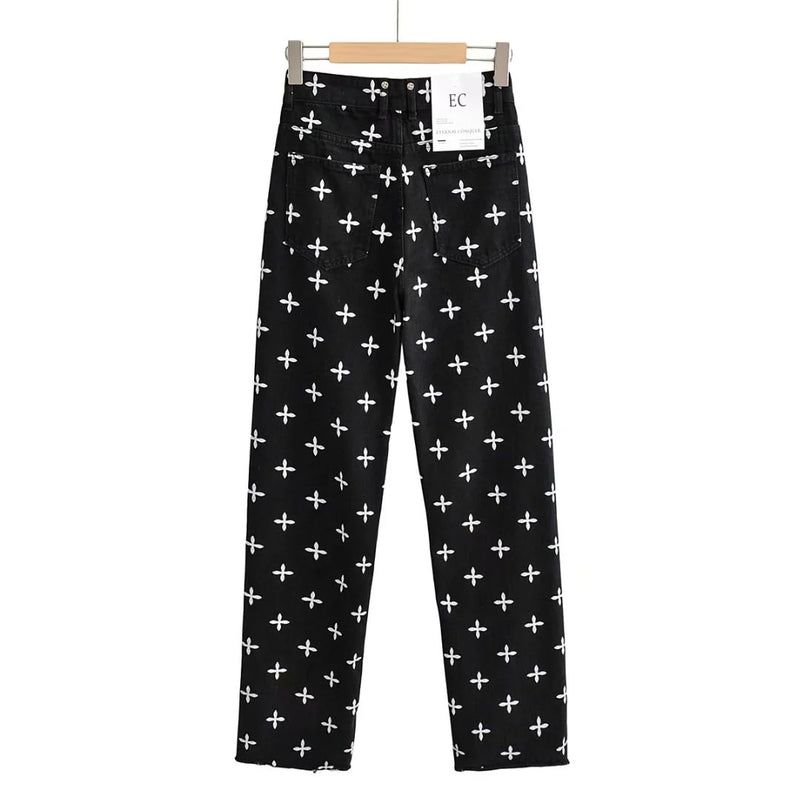 Women Jeans Hot Girl Slimming Cross Frayed Edge