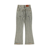 Men Jeans Bell-Bottom Pants Loose