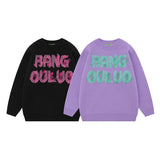 Women Sweater Contrast Color Jacquard Knitted Couple Sweater