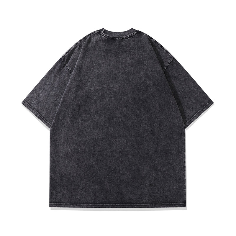 Men T-Shirt Cartoon Vintage Print Oversize Distressed