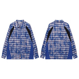 Long Sleeve Shirt Stitching Dyed Plaid Coat