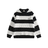 Women Sweater City Boy Striped Knitted Sweater College
