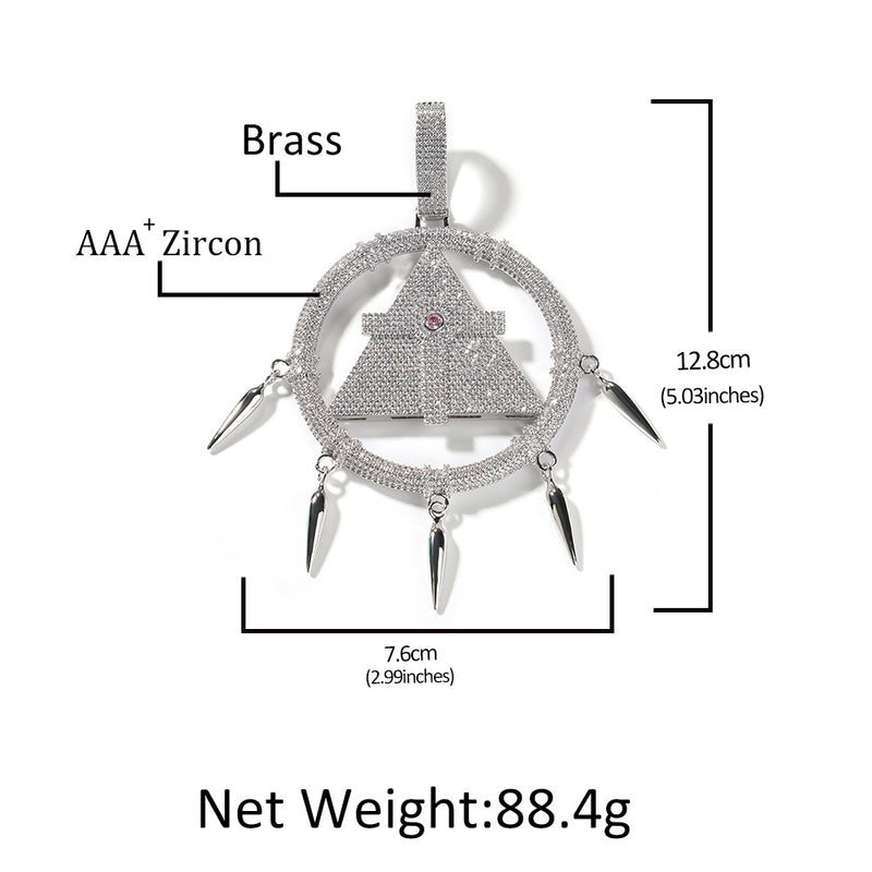 Jewelry Game King Millennium Wisdom Wheel Pendant Necklace Copper Inlaid Zircon Yu-Gi-Oh! Royalty Dog Tags Far East