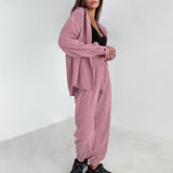 Women Co-Ords Autumn and Winter Long-Sleeved Shirt Sports Style Fashion