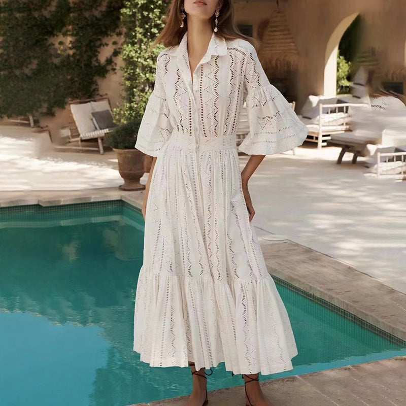 Bohemian Dress Dignified Hollow Embroidery Dress