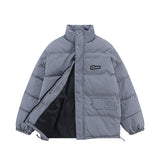 Men Coat Vintage Solid Color Stand Collar Cotton-Padded Jacket Thickened