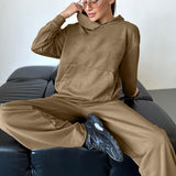 Women Co-Ords Autumn and Winter Long-Sleeved Hooded Sweater Casual Fashion