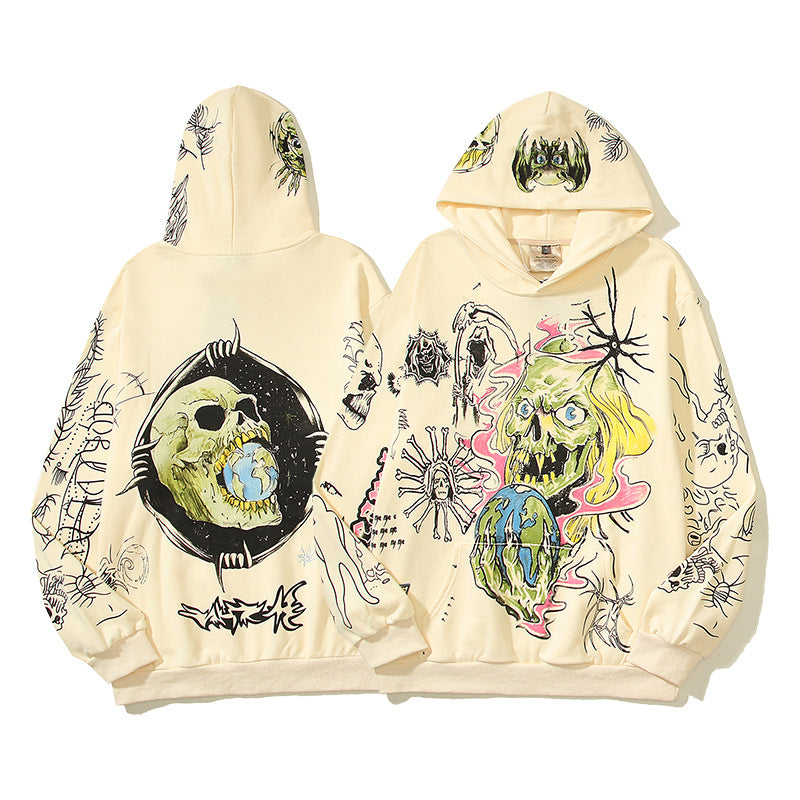HS Hoodie Painted Graffiti Skull