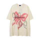 Men T-Shirt Vintage Floral Print Oversize