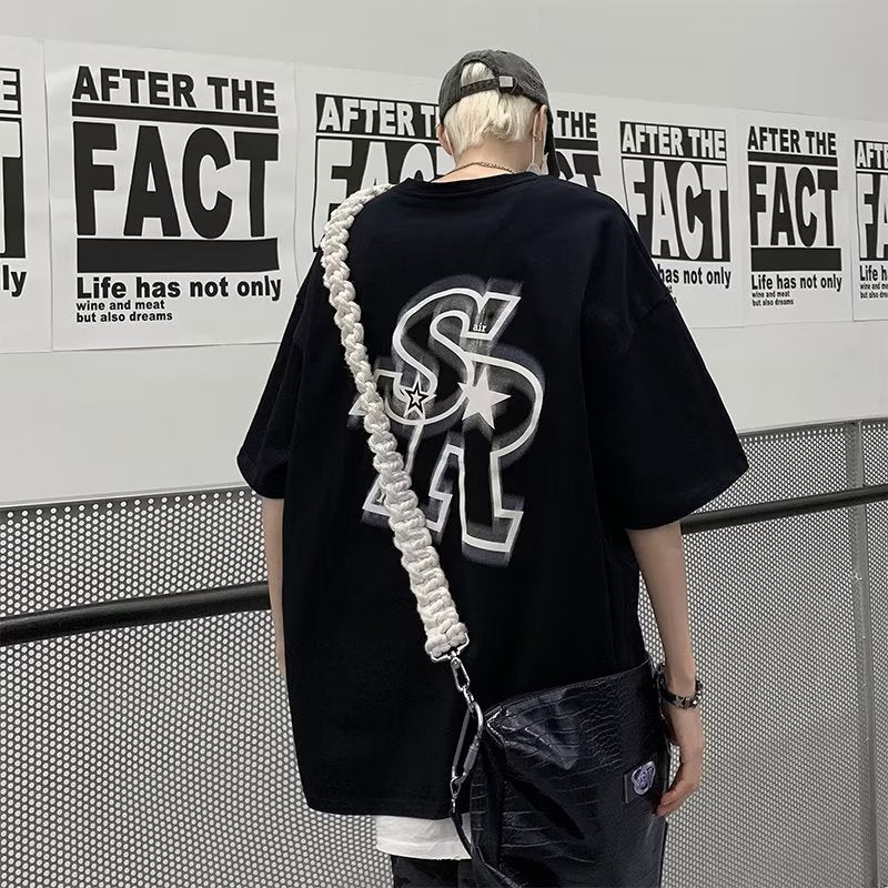 Men T Shirt Heavy Cotton White Summer plus Size