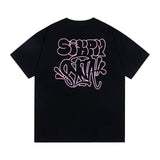 Synaworld T Shirts central cee Short Sleeve Classic Letter Print Loose Casual T-Shirt