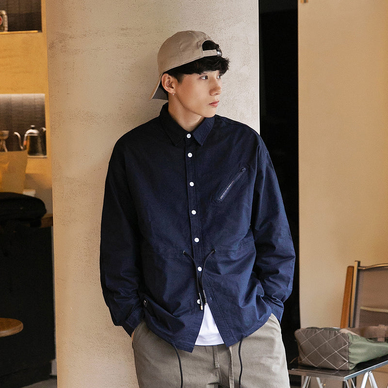 Unisex Shirt Solid Color Loose Casual Jacket