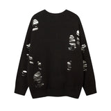 Women Sweater Ripped Sweater Oversize Vintage