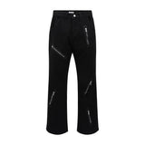 Men Jeans Zipper Decorations Bell-Bottom Pants Personality Design