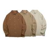 Unisex Shirt Cityboy Pure Cotton Solid Color Loose Casual