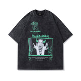 Men T-Shirt Vintage Bili Singer Print Distressed